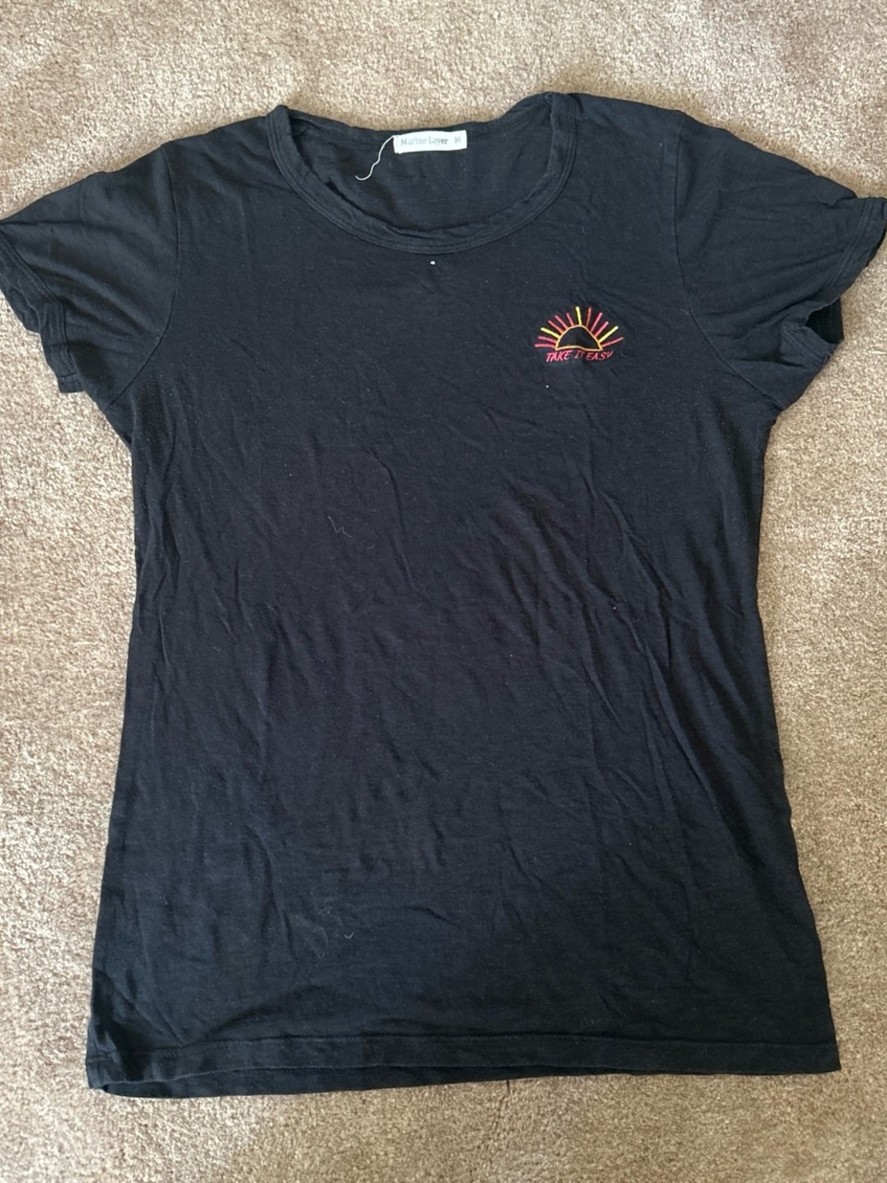 4/$20 Marine Layer Cotton Embroidered Sun Tshirt “Take it Easy”